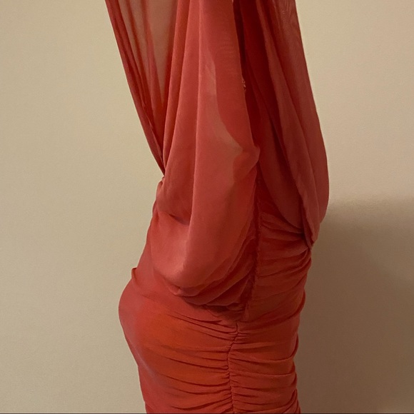 Coral rushed blouse or mini dress - Picture 4 of 6